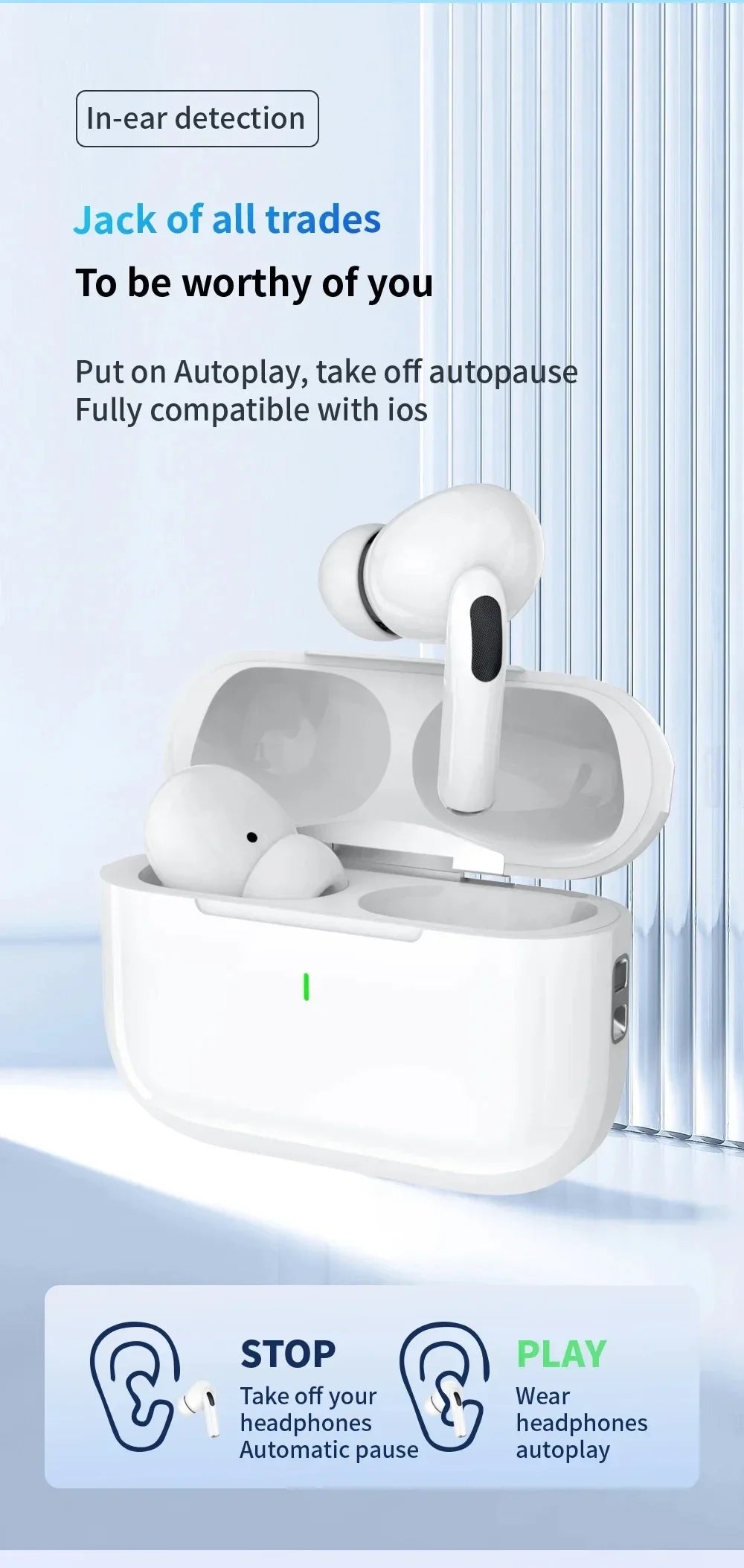 NEW Wireless Earphones Bluetooth 5.3 Headphones In Ear Noise Cancell Stereo Music Earbuds Touch Control Earbuds With Microphone